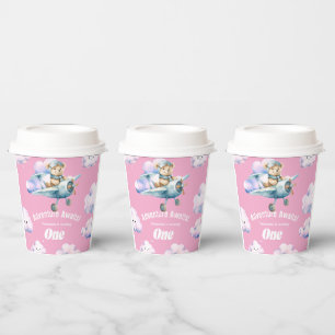 Hoch, Hoch, und Weg: Teddys erster Geburtstag stei Pappbecher