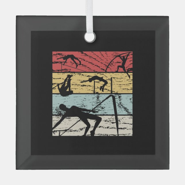 Hoch-Jump-Retro Ornament Aus Glas (Vorderseite)