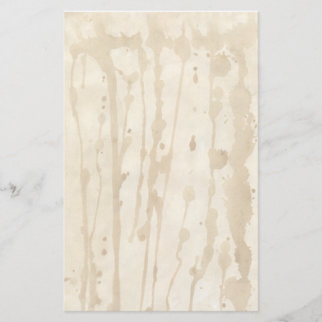 Hoch kaffeemännisch verkleidete, verblasste Pergam Briefpapier (Vorderseite)