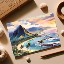 Hoch kaufen Reise Beach Vintage Karte Hawaii Postk