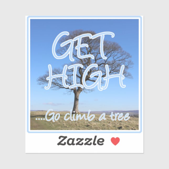 Hoch klettern Sie auf einen Baumarboristen Aufkleber (Blatt)