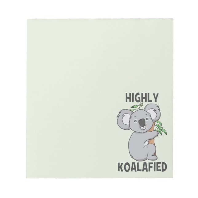 Hoch Koalafied Koala Notizblock (Vorderseite)
