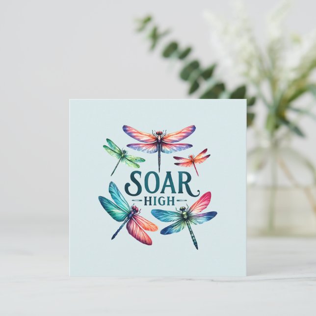 Hoch nach oben - Libelle farbenfroh Inspiration (Stehend Vorderseite)