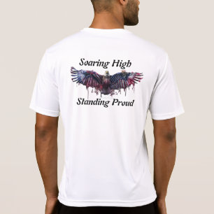 Hoch Stehende Stolz USA Adlerflagge T-Shirt