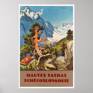 Hoch Tatra Kunst Tschechoslowakei Ski Plakat Slowa