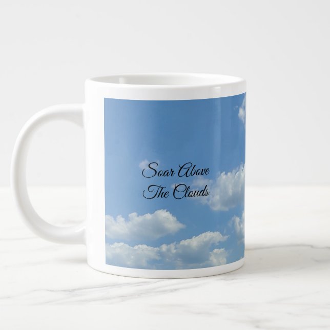 Hoch über der Clouds-Spezialität Kaffee-Tasse Jumbo-Tasse (Links)
