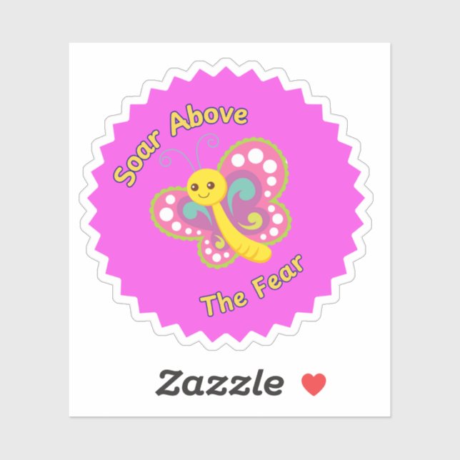 Hoch über der Schmetterlingsklemme - Inspiration Aufkleber (Blatt)