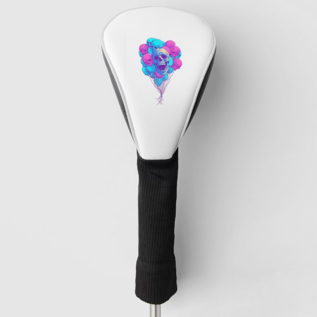 Hoch und Knochen � Lustiger schwebender Schädel Golf Headcover (Vorderseite)