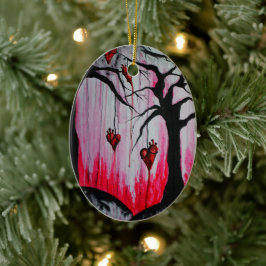 Hoch und trocken gebrochenes Herz Bäume Gotische L Keramik Ornament