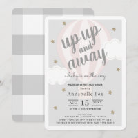 Hoch und weg Heißluftballon Pink Babydusche