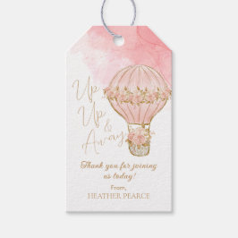Hoch und weg Rose Heißluftballon Girl Babydusche Geschenkanhänger