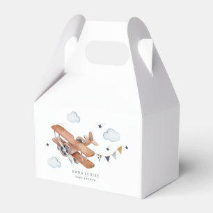 Hoch und weg, Vintage Aquarell-Airplane-Babydusche Geschenkschachtel