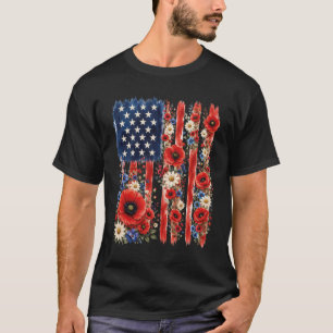 hoch weiß -Gedenktag rote Mohnblume amerikanische T-Shirt