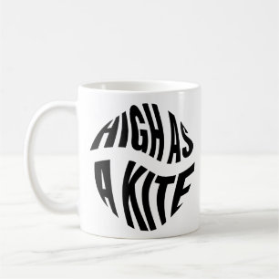 Hoch wie ein Drachen Schwarze Typografie Kaffeetasse