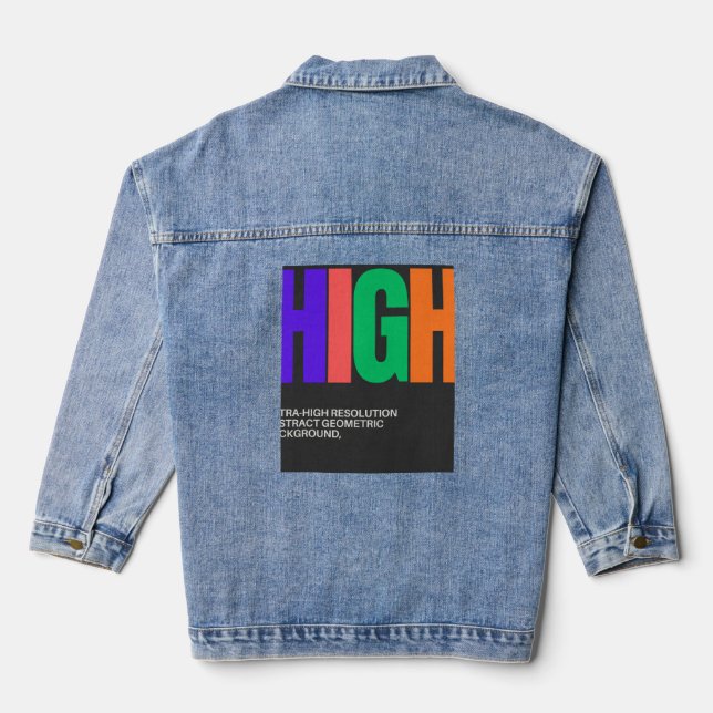 Hochauflösende abstrakte Kunst Jeansjacke (Rückseite)