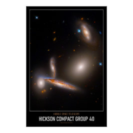 Hochauflösende Astronomie Hickson Compact Group 40 Poster