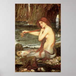 Hochauflösende Viktorianische Kunstdrucke "Mermaid Poster