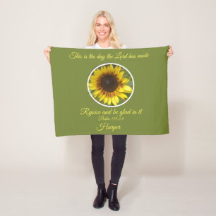 Hochbau Psalm 118:24 Sonnenblume Personalisiert Fleecedecke