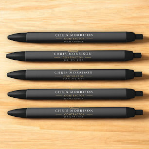 Hochbau Schwarz Gold Kugelschreiber