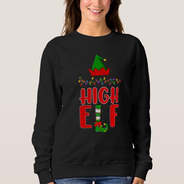 Hochelf Matching Family Lighting Weihnachten Sweatshirt (Vorderseite)