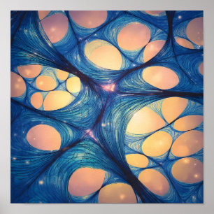 Hochenergetisches Wurmloch Abstractes Hintergrundb Poster