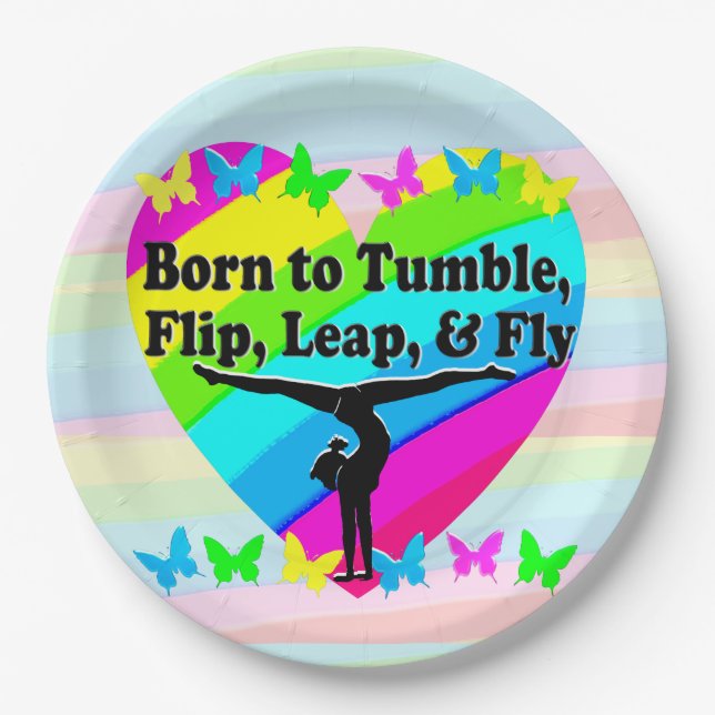 HOCHFLIEGENDE GYMNASTIK-QUEEN PAPPTELLER (Vorderseite)