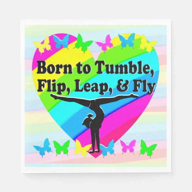 HOCHFLIEGENDE GYMNASTIK-QUEEN SERVIETTE (Vorderseite)