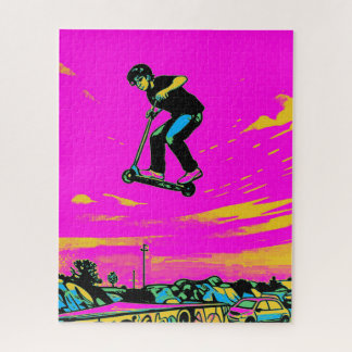 Hochfliegender Stunt - Scooter Fahrer Puzzle