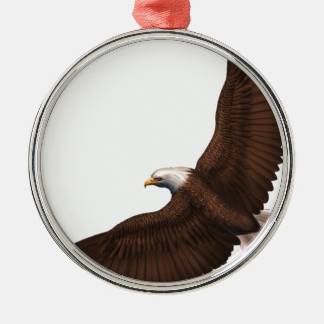 Hochfliegender Weißkopfseeadler Ornament Aus Metall (Vorne)