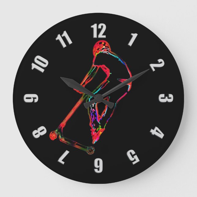 Hochfliegendes Scootering - Scooter Boy Große Wanduhr (Vorderseite)