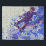 Hochfliegendes Skateboarder - Skateboarding Tricks Puzzle<br><div class="desc">Dieser coole junge Skateboarder fliegt hoch durch den Weltraum,  so denkt er.</div>