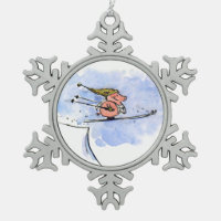 Hochfliegendes Ski-Sprungs-Schwein