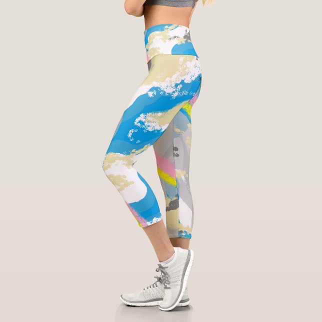 Hochgebranntes Capris: Regenbogen Capri Leggings (Links)