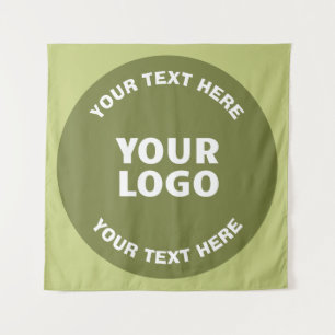 Hochgeladene Logos, Design und bearbeitbarer Text, Wandteppich