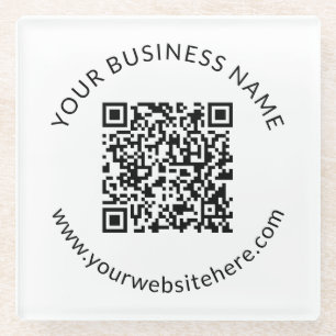 Hochgeladene QR-Code-Vorlage mit bearbeitbarem Tex Glasuntersetzer