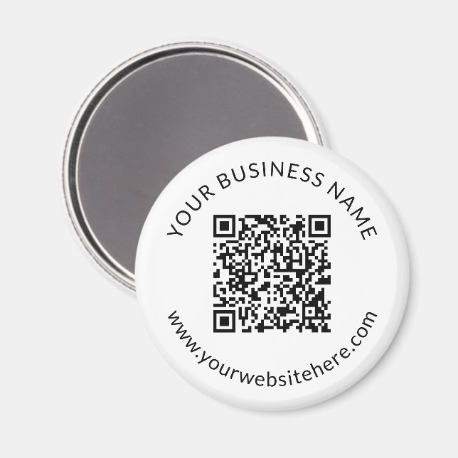 Hochgeladene QR-Code-Vorlage mit bearbeitbarem Tex Magnet (Vorderseite/Rückseite)
