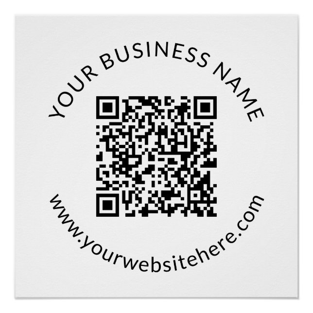 Hochgeladene QR-Code-Vorlage mit bearbeitbarem Tex Poster (Vorderseite)