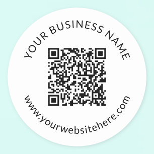 Hochgeladene QR-Code-Vorlage mit bearbeitbarem Tex Runder Aufkleber