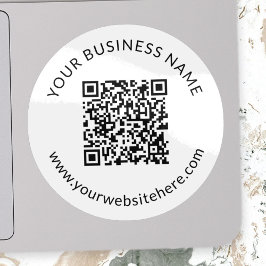 Hochgeladene QR-Codevorlage mit bearbeitbarem Text Aufkleber