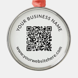 Hochgeladene QR-Codevorlage mit bearbeitbarem Text Ornament Aus Metall