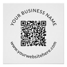 Hochgeladene QR-Codevorlage mit bearbeitbarem Text Poster