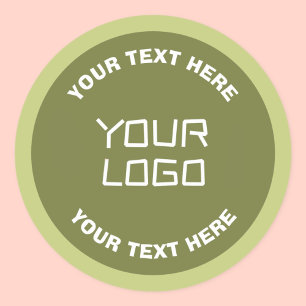 Hochgeladenes Logo oder Design & editierbarer Text Runder Aufkleber