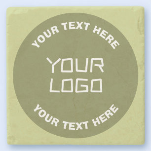 Hochgeladenes Logo oder Design & editierbarer Text Steinuntersetzer