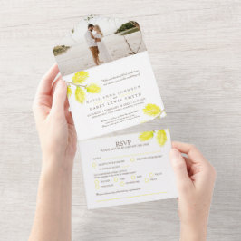 Hochgelbe Wildkatze Aquarell und Foto All In One Einladung