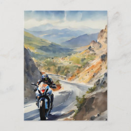 Hochgeschwindigkeits-Abenteuer in lebendiger Bergw Postkarte