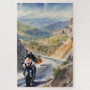 Hochgeschwindigkeits-Abenteuer in lebendiger Bergw Puzzle