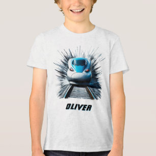 Hochgeschwindigkeits-Bullet-Zug Tri-Blend Shirt