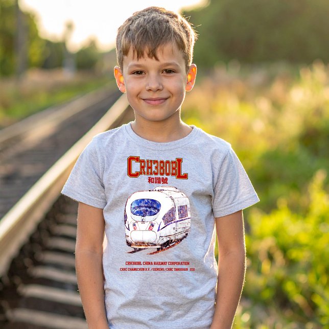 Hochgeschwindigkeits-CRH380BL-China Eisenbahn Elek T-Shirt (High-Speed CRH380BL China Railway Electric Train. Boy Basic T-Shirt)