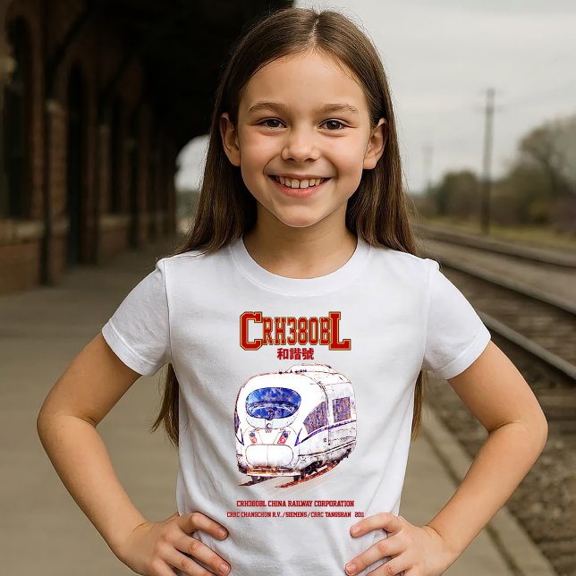 Hochgeschwindigkeits-CRH380BL-China Eisenbahn Elek T-Shirt (High-Speed CRH380BL China Railway Electric Train. Girl Basic T-Shirt)