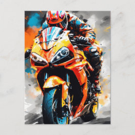 Hochgeschwindigkeitsfahrer - kühl, dynamisch postkarte